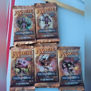 set of 5 booster pack magic the gathering mtg vintage cards colection